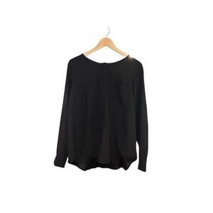 Elizabeth & Clarke Black Long‎ Sleeved Blouse With Flirty Hem Women's Size 16